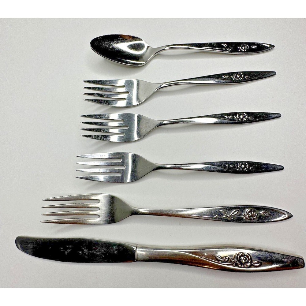 Oneida Lasting Rose Stainless Flatware Replacement 6 Pc Craft Deluxe